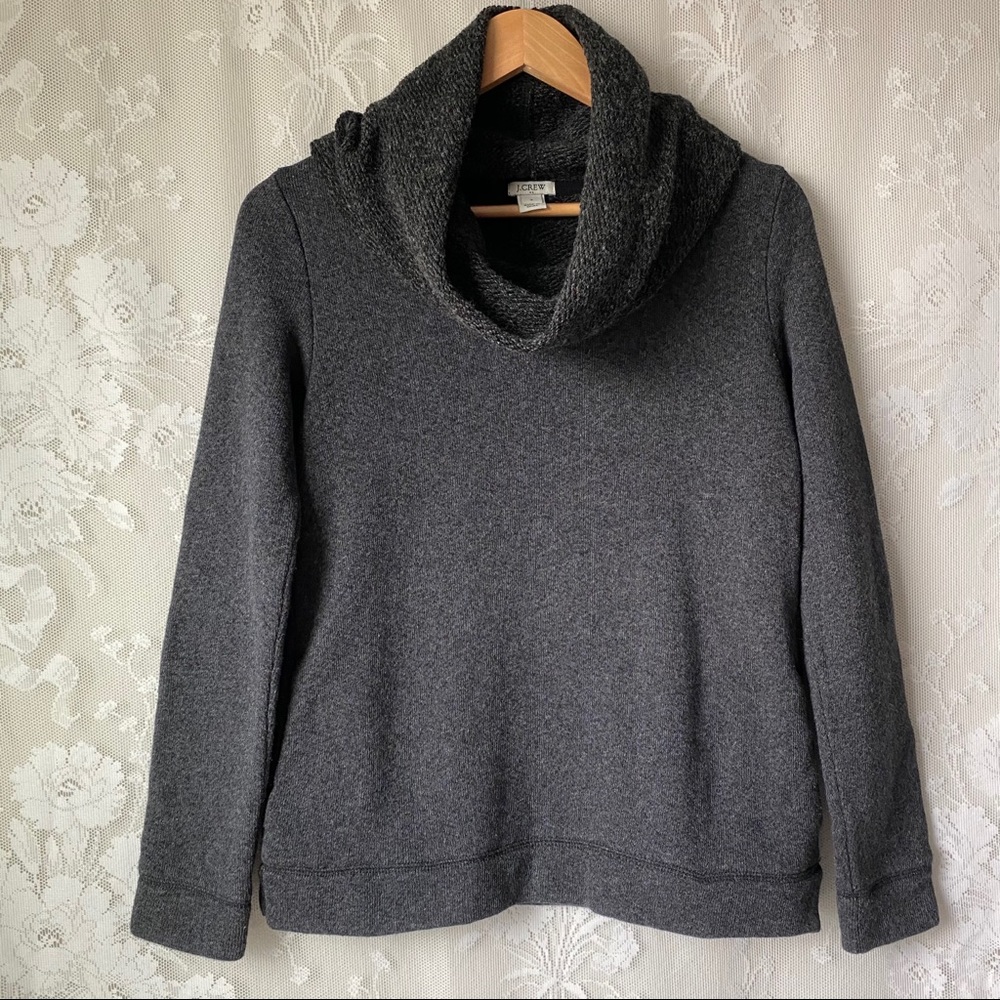J. Crew Gray Cowl Neck Sweater Wool Sweatshirt S